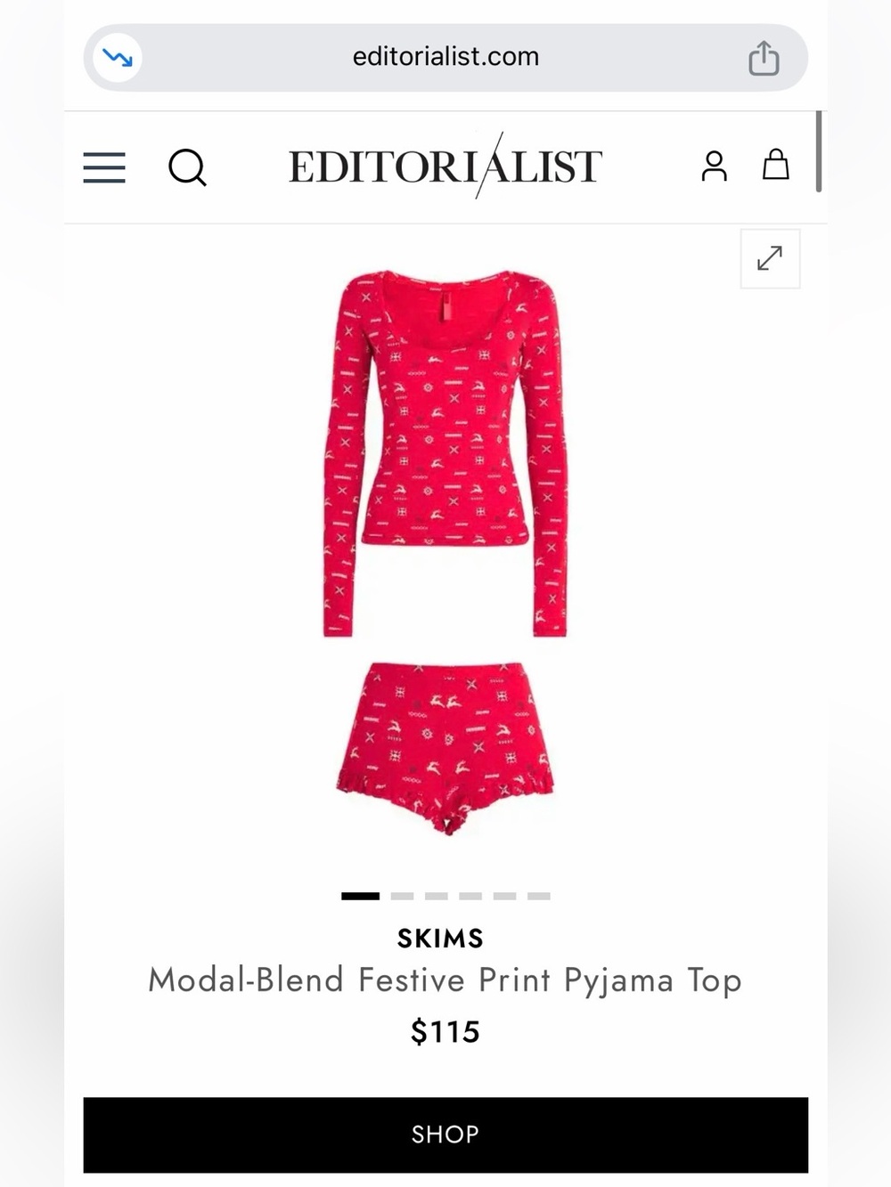 Limited Edition NWT Modal- Blend Festive Print Skims Set. Size: XS